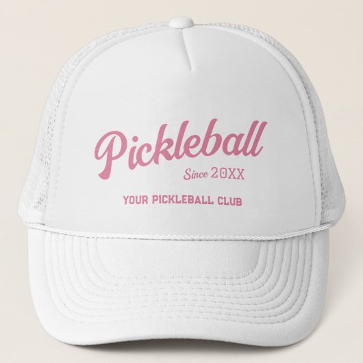 Casquette Preppy Pink Pickleball Club Custom Crest Party (Devant)