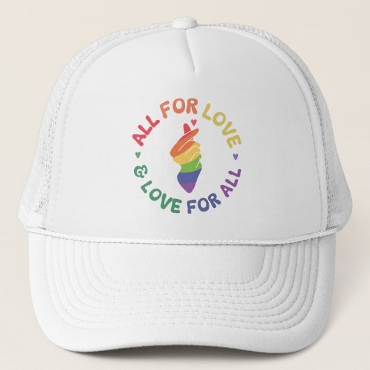 Casquette Pride Rainbow All for Love & Love for All (Devant)