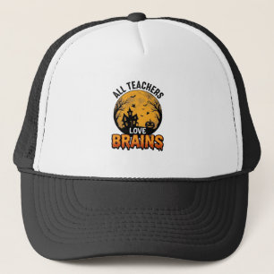Casquette Professeur Halloween Amour Cerveaux Design Vintage
