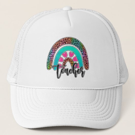 Casquette Professeur Rainbow - Empreinte de léopard coloré (Devant)