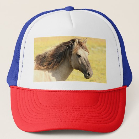 Casquette Profil du cheval beige (Devant)