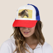 Casquette Profil du cheval beige (En situation)