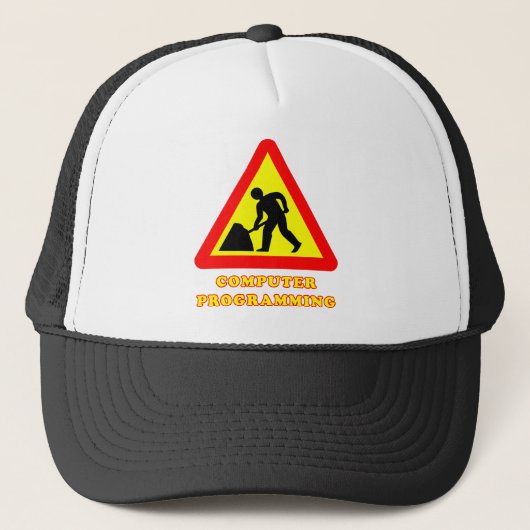 Casquette Programmation informatique Panneau routier drôle h (Devant)