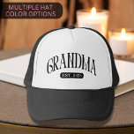 Casquette Promu À Grand-Mère Est 2025 Grand-Mères Amour<br><div class="desc">Ce design simple présente "grand-mère" dans le texte en courbe noire avec "est. 2025" en texte blanc,  pour les mamans devenant une nouvelle grand-mère dans la nouvelle année,  aussi grand comme un cadeau de faire-part de grossesse surprise.</div>