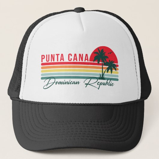 Casquette Punta Cana Dominican Palm Tree Beach Vintage (Devant)