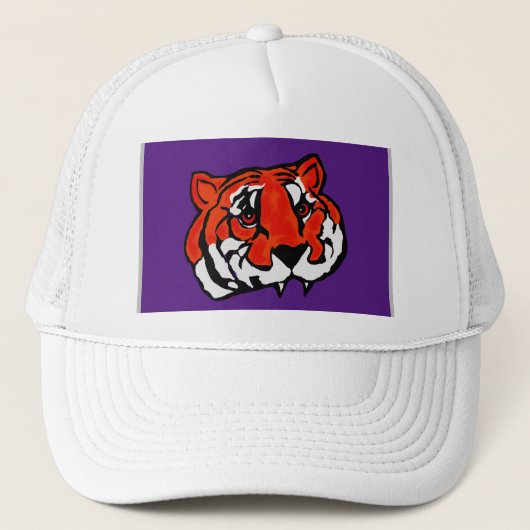 CASQUETTE PURPLE ET ORANGE TIGER (Devant)