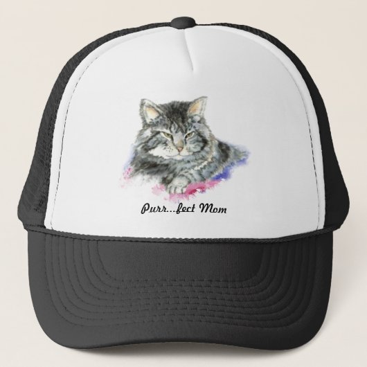 Casquette Purr fect Maman pour l'Amoureux des chats (Devant)