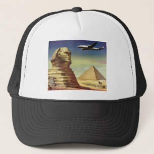Casquette Pyramides vintages, le grand sphinx de Gizeh, Egyp