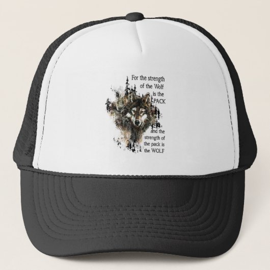 Casquette Quote d'aquarelle Wolf Pack Family Force (Devant)