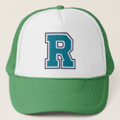 Casquette "R" initial turquoise (Devant)