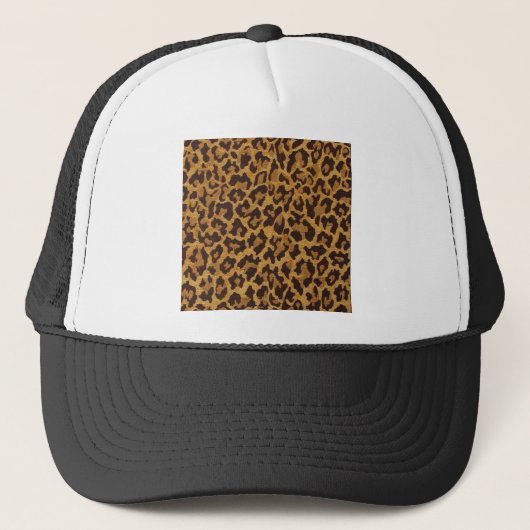 Casquette RAB Rockabilly Imprimé Léopard Marron Or (Devant)
