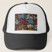 Casquette RAB Rockabilly Leopard Zebra Puzzle Imprimer Cadea (Devant)