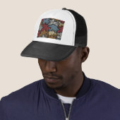 Casquette RAB Rockabilly Leopard Zebra Puzzle Imprimer Cadea (En situation)