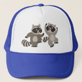 Casquette Raccoons de caricatures de danse mignonne (Devant)
