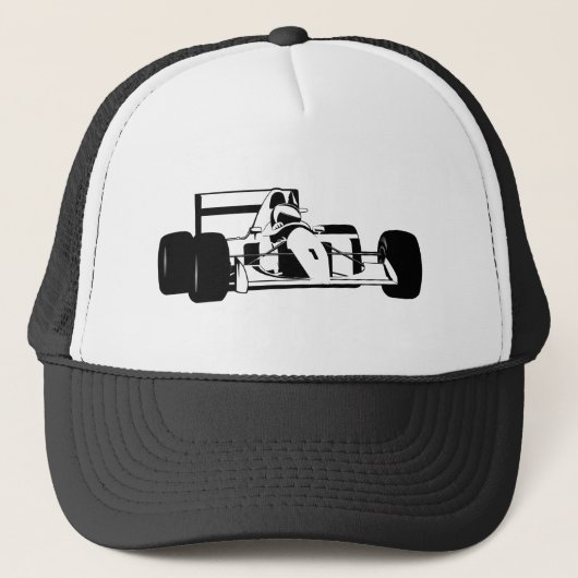 Casquette Race Car Silhouette black and white (Devant)