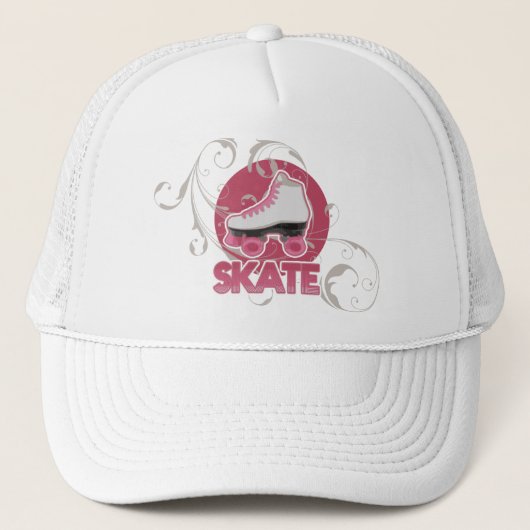 Casquette Raie de rouleau rose de remous de bulle, patinant (Devant)
