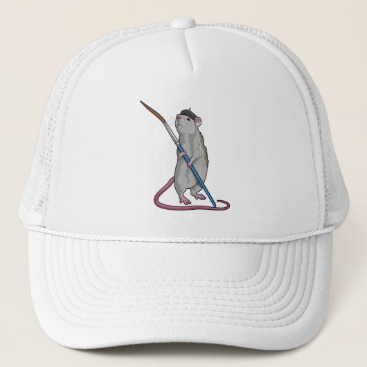 Casquette Rat comme Peintre avec pinceau (Devant)