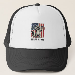 Casquette Raton laveur patriotique sauvage et libre Chemise