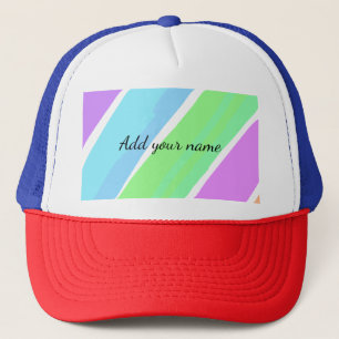 Casquette Rayures vert bleu rose ajoutez nom texte message i