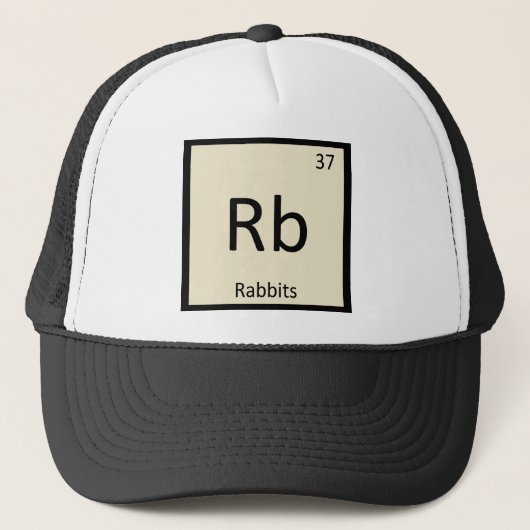 Casquette Rb - Chimie des lapins Tableau périodique des élém (Devant)