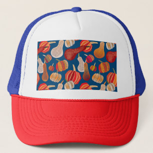 Casquette Récolte d'action de grâces : Art Vintage Citrouill