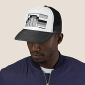 Casquette Rectangles Abstraites en noir et blanc (En situation)
