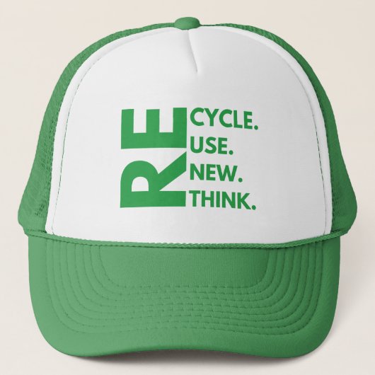 Casquette Recycle Réutiliser Renouveler l'environnement de J (Devant)