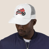 Casquette Red Black Sport Motorcycle (En situation)