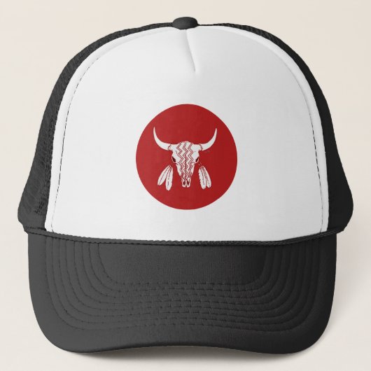 Casquette Red Ghost Dance Buffalo chapeau de camionneur noir (Devant)