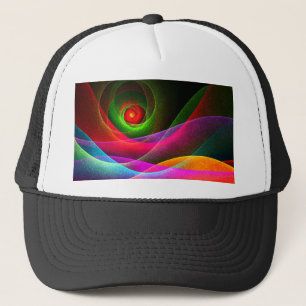 Casquette Red Green Orange Modern Abstrait Art Motif #22
