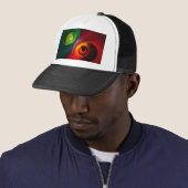 Casquette Red Green Yin Yang Moderne Motif d'art Abstrait #2 (En situation)