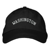 Casquette réglable brodé de Washington noir (Devant)