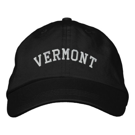 Casquette réglable brodé du Vermont noir (Devant)