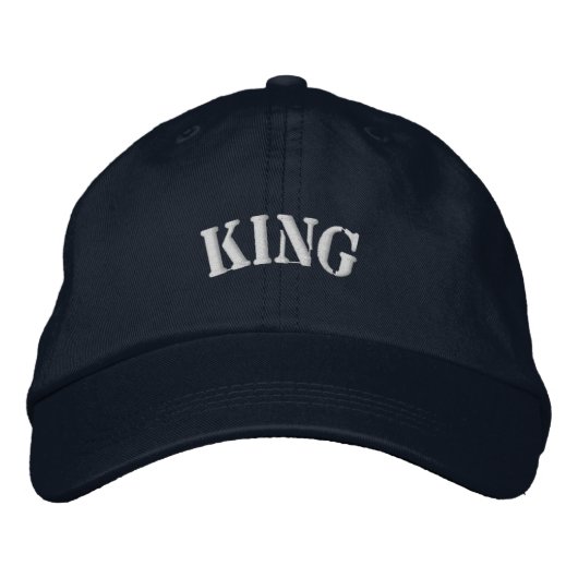 Casquette réglable confortable brodée Navy King (Devant)