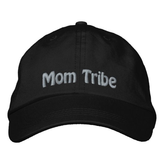 Casquette réglable de base brodée Mom Tribe (Devant)