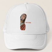 Casquette Remettez-Le Drôle Jésus Sur arrière - plan Blanc (Devant)