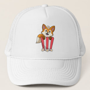 Casquette Renard à manger avec Popcorn