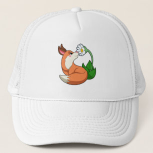 Casquette Renard avec fleurs blanches
