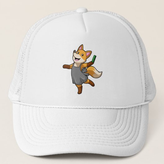 Casquette Renard comme coiffeur avec ciseaux (Devant)