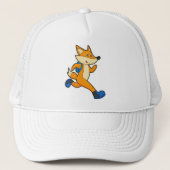Casquette Renard en course avec sac à dos (Devant)