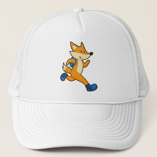 Casquette Renard en course avec sac à dos (Devant)