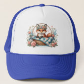 Casquette Renard floral en panier avec courtepointe et fleur (Devant)
