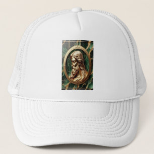 Casquette Rencontre divine face Jésus dans cadre Or Ornate