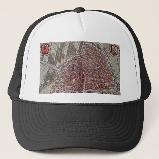 Casquette Réplique carte de la ville d'Amsterdam 1652 (Devant)