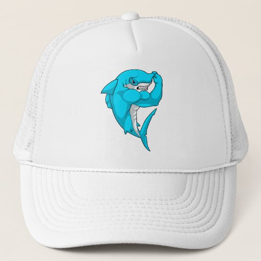 Casquette requin-marteau en tant que culturiste au Bodybuild (Devant)