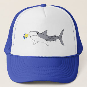 Casquette Requin-tigre grincheux et poisson jaune mignon