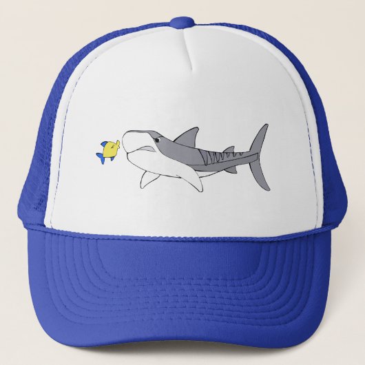 Casquette Requin-tigre grincheux et poisson jaune mignon (Devant)