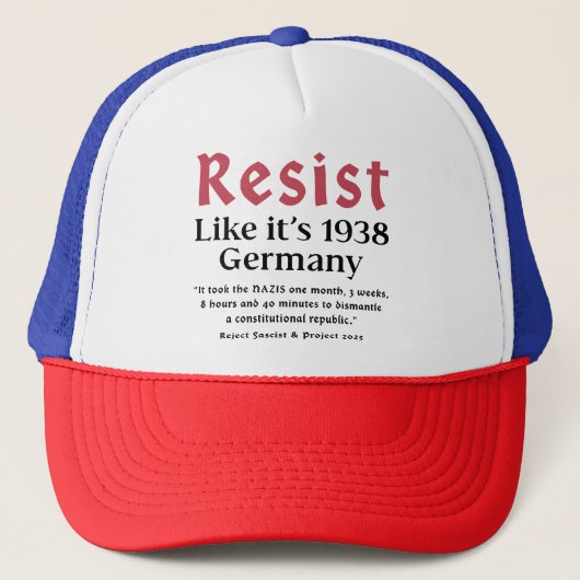 Casquette Résistez à l'état de 1938 Allemagne (Devant)