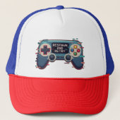 Casquette Respawn and Retry - Retro Gaming Glitch Art (Devant)
