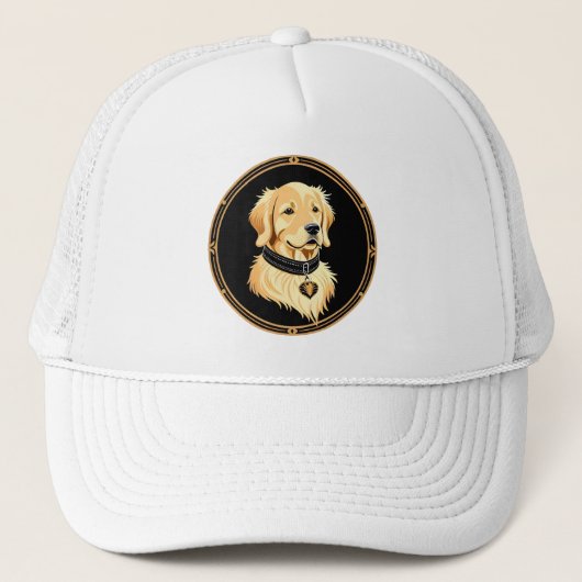 Casquette Retriever doré avec collier élégant (Devant)